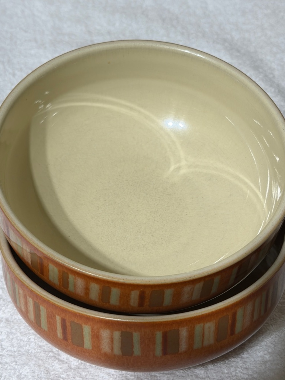 Denby England Fire Stripe Serving Bowl x 2 - Picture 5 of 10